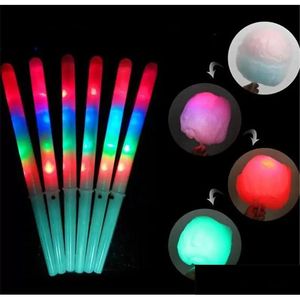 LED -lätta pinnar 28x1,75 cm Colorf Stick Flash Glow Cotton Candy Flashing Cone For Vocal Concerts Night Parties Drop Leverans Toys Gift OTQRT