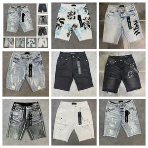 designer shorts Men's Jeans purple jeans Denim Trousers Mens Jeans Short hip hop hole shorts Casual shorts Knee lenght jean clothing 29-40 Size high quality shorts