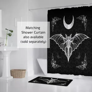Shower Curtains Gothic Home Halloween Vampire Decoration Bat Curtain Sets With Rugs