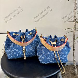 24SS Womens Luxurys Designers Tote Bag Denim Bucket Bag shoulder strap Crossbody Women Mini Handbag With Original metal Pouch Purse