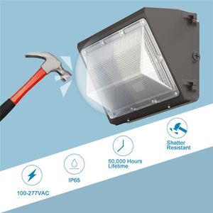 DLC ETL Photocells Outdoor LED Wall Pack Lampe 120W IP65 Industrial Tackpack Leuchte 5000k Flood Lights Energieeinsparungen 232i