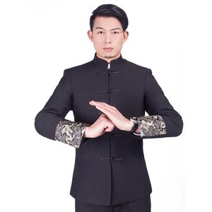 Мужская этническая одежда Tang Suits Брюки подставка для воротника Zhongshan костюм китайский молодеж