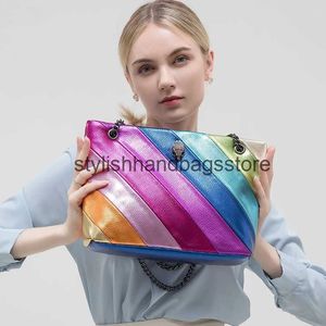 Cross Body Kurt Geiger stor kapacitet Handväska Rainbow Womens Bag 2023 New UK Brand Chain Luxury Design Shoulder Messenger Bag H240527