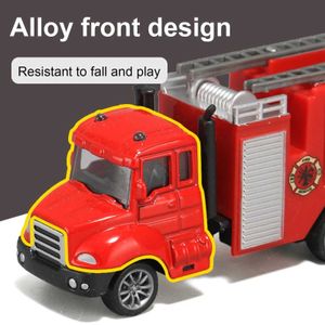 Diecast Model Cars Childrens Toys Return Mini Alloy Fire Militär fordonsmodell Toy Boy Excavator Toy Gift S2452722