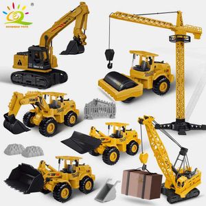 Diecast Model Cars Huiqibao Engineering Die-Casting Truck Model Excavator Crane Dump Truck Garbage Truck Classic Urban Building Childrens Toys S2452722