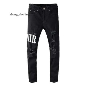 Amirirs jeans denim byxor mens jeans designer jean män svarta byxor avancerad kvalitet rak design retro streetwear casual sweatpants pant 3d14
