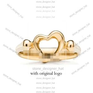 2023 Новое дизайнерское кольцо TiffanyJewelry Ring Women Bracelet Bracelet Fashion Silver Heart в форме листья листового узла Drip Cring Кольце