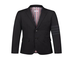 Men039s Suit Blazers Luksusowe kurtki Koreańskie klasyczne Tonal Black 4Bar Stripes Suit Wedding Office Casual94763182907472