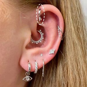 1pc Punk Rivet Hoop Ohrring Ohr Piercing Helix Tragus Conch Daith Rook Lappen Septum Knorpel HipHop Rock Kupfer Piercing Schmuck Schmuck