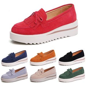 Style29 gai kvinnor casual skor plattform sneaker slip på svart brun beige röd grön marin lila elfenben kvinnliga kvinnliga tränare sneakers utomhus jogging promenad