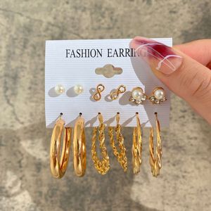 Metal Han Zhishang Circle Chain Earring Set with piece Creative and Personalized Love Pin Butterfly Earrings s