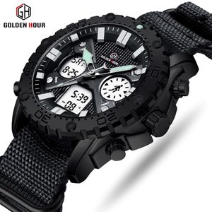 Top Brand Goldenhour Men Watch Men Digital Quartz Sport Watch Relogio Hombre Military Waterproof Wrist Watch Relogio Masculino 200J