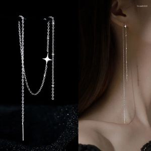 Orecchini a pennaglie di auricolare in argento Lunga sospesa per le donne Accessori per le orecchie per piercing in lega di piercing Gioielli