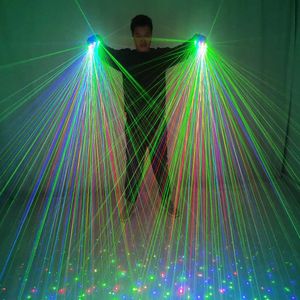 Led Rave Toy Skystar RGB laser gloves with multiple rows of 4-head beam lights used for DJ disco halls Halloween parties nightclubs stage dance performances d240527