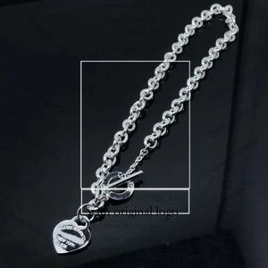 Desginer Tiffanyjewelry Necklace High Quality Tiffanyjewelry With Diamond Heart Fashion Chain Popular On The Internet 501e