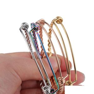 Bangle DIY Aço inoxidável Expansível pulseiras ajustáveis para homens 55 mm 60mm 65mm Tamanho Twisted Wire Bracelet Jewelry Drop Dh6ue