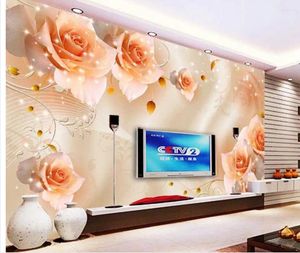 Обои 3D индивидуальные обои звезда Rose TV Фон современный гостиная дома украшение