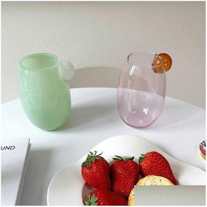 Tazze creative vetro retrò resistenza al calore decorativo resistenza al calore tazza tazza R230712 Delivery Deliping Home Garden Cucina da pranzo Drink dhvwx