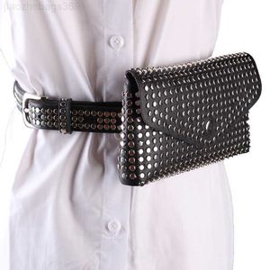 Waist Bags 2018 Rivets Waist Pack Fanny Pack chest bag Small Women Waist Bag Phone Pouch Punk Belt Purse