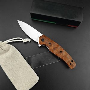 NEW F/X 308 Flipper Pocket Knife 3.25" D2 Satin Plain Blade Yellow Sandalwood Handles Nylon Pouch Easy To Carry Outdoor Hunting Hiking Survival Portable Folding Knife