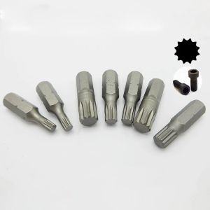 1Pc 1/4 Inch Magnetic 12 Angle Screwdriver Bits Auto Repair Tools 25mm Length M4 M5 M6 M8 M10