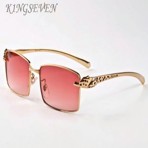 óculos de sol esportes de moda para homens sem aro búfalo cornos de buzina dourados lengacho de alto qualidade óculos de sol de alta qualidade womens sol copos Lunettes 243t