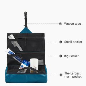 Косметическая сумка для туалетных принадлежностей для прохождения водонепроницаемой складной сумки для хранения в походе на открытом воздухе на открытом воздухе