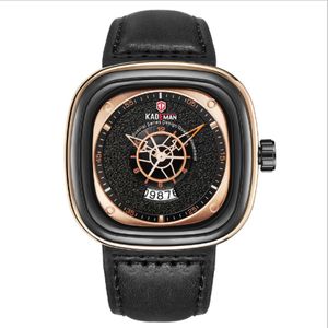 Kademan 브랜드 Fashon Cool Large Dial Mens 시계 시계 정사각 쿼츠 시계 캘린더 정확한 이동 시간 관대 한 수컷 손목 시계 330v