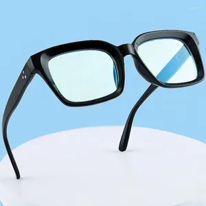 Occhiali da sole Versione coreana di occhiali da lettura di moda da donna alla moda Grande telaio quadrato Specchio piatto trasparente in vetro