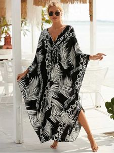 Kvinnors badkläder 2023 Sexig Zebra Striped Bikini Cover-ups Casual Autumn Winter Side Split Beach Dress Women Beach Wear Swim Suit Cover Up Q1297 T240523