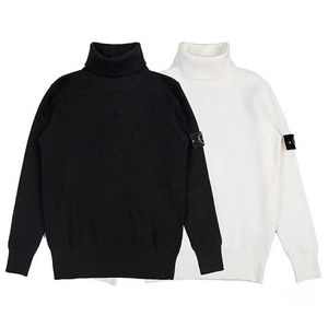 Tasarımcı erkek kazakları yün örgü gömlekler adam jumper yüksek boyun uzun kollu tomurcuk kazak tişörtü örgüler üstleri adam sweater s-3xl