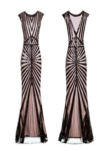 Casual Dresses Women 1920s Great Gatsby Dress Long 20s Flapper Vintage O Neck Sleeveless Backless Maxi Party For Prom Cocktail5250997