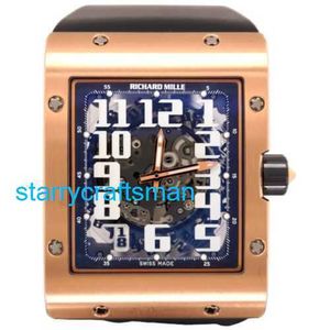 Richamills Luxury Watches Mechanical Chronograph Mills RM016 Ultra Thin Men's 50 мм 18K Rose Gold Care Dial Rubber Strap1