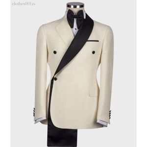 Stylish Design Groom Tuxedos One Button Shawl Lapel Groomsmen Best Man Suit Mens Wedding Suits Anpassa storlek 3F5A