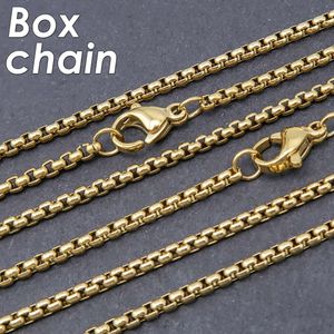 Fashion Necklace Designer Jewelry Sailormoon 10 Pieces Round Box Chain Gold Color 2mm 3mm Stainless Steel for Men or Women