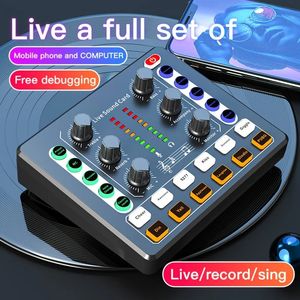 M8 Audio Interface Podcast Equipment Caster -All In One - tragbares Podcast -Produktionsstudio mit Premium Mic Preamp Sound Card 240527