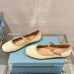 15a kvinnor balettlägenheter rund tå söt stil fläta loafers äkta läder sula platt kausalskor designer skor