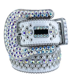 BB Simon rhinestone Belt with bling rhinestones for mens Women Designer belts as birthday Christmas gift 250A