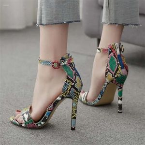 Women s Snake Color Print High Sandals Heel Sandal Lady Stiletto Peep Toe Buckle Gladiator Pumps Stripper Summer Fetish Platform Shoes 794 Pum 6a9 p Fetih Shoe