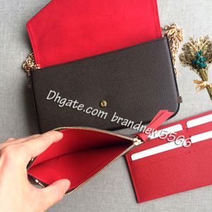 High Quality 3 Pieces Women's Clutch Pochette Mini Chain Bag 3 pieces set handbags 61276 Fashion Lady purse shoulder bag come with 286V