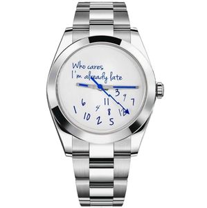U1 Moda 41mm Relógios Disque quem se importa 126234 Movimento de relógio de pulso automático de aço inoxidável 2813 Presente de Valentine