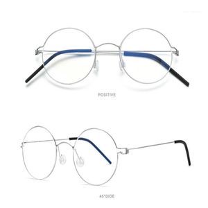 وصفة طبية العدسة إطار رجعية التيتانيوم Fulll Rim Eyewear عالية الجودة مضادة للانتعاش المناطق الفضية نظارات القراءة Men Sunglasse 300i