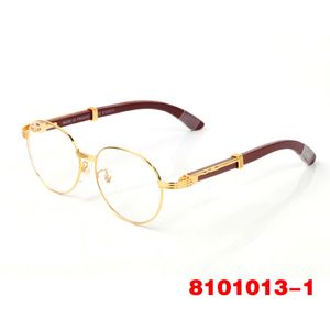 Round Bridge Solglasögon Guldglasögon Lastest Fashion Men Kvinnor All-Match inramad Vintage Sport i Wood Sunglas Silver Frame Eyeglasse 339K