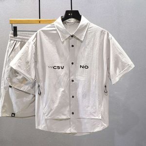Shirt Harajuku Style Workwear Set Herren trendy Sommer loser lässiger zweiteiler Set Trendy