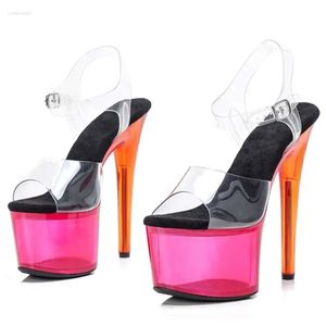 LAIJIANJINXIA s Sandals 17cm/7inches PVC Upper Fashion Sexy Exotic High Heel Platform Party Women Pole Dance Shoes 018 Sandal 17cm/7inche Fahio c7f n Shoe