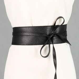 Belts Women Pu Leather Bow Belt Lace Up For Straps Wide Waistband Female Dress Sweater Waist Girdle Clothing Accessories 285b