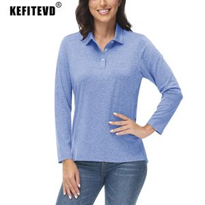 Kefitevd Summer Polo Shirt Womens UPF 50 T-shirt a maniche lunghe Sunte Protection camicie atletiche da golf veloci Sport Sport Tops 240523