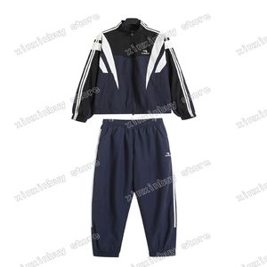 xinxinbuy masculino casaco de grife paris listra com painéis de nylon letra de streetwear casacos de roupas externas de manga longa azul s-xl 303y