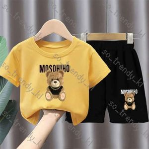 Moshino Kids Trade Cuit Designer Summer Cartoon два часа для печати футболка с коротким рукавом и шорты для мальчиков и девочек.