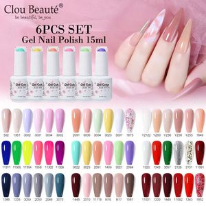 Clou Beaute Gel лак для ногтей комплект набор Vernis Semi Permerent Lakiery Hybrydowe Glain Glue White Gellak UV Gel впитывает гвоздь 240527